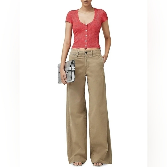 Rag & Bone The Knit Rib Scoop Neck Tee Rib T-Shirt - Picture 1 of 15